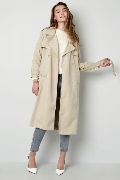 Gabardina básica larga - beige S h5 Imagen12